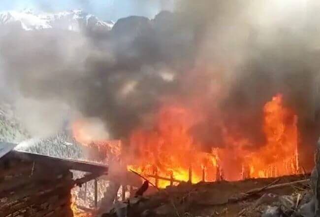 Fire in Majhan