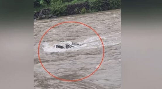 Car fell in river